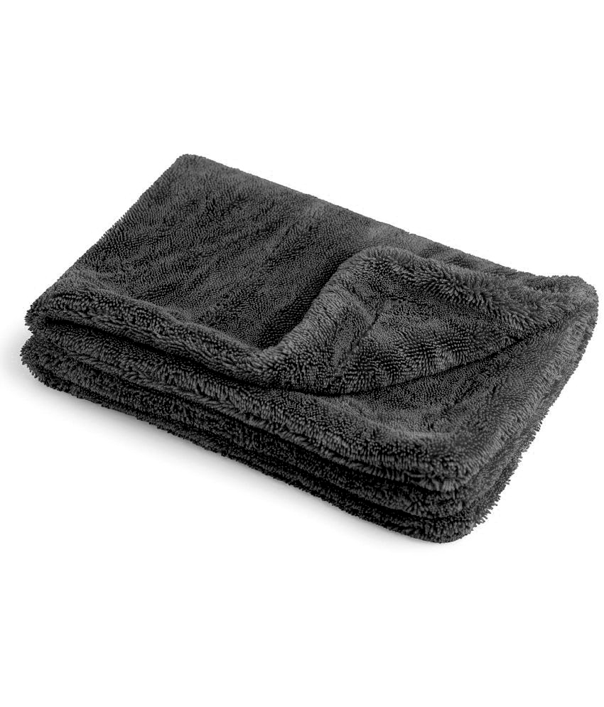 Foxcare Microfiber Cloth for Car - 1200 GSM, 40x60cms, 1Pcs, Grey Twisted Loop Super Absorbent Towel - Edgeless Design with Plush Pile and Lint Free Cloth for Drying and Detailing