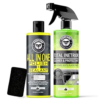 Foxcare All in One Polish + Sealant And Total Interior Cleaner,Multipurpose Liquid Car & Bike Polish & Cleaner also suitable for Dashboard, Restores Faded Plastic & Fiber – (Pack of 2 – 1000ml) - Foxcare Industries