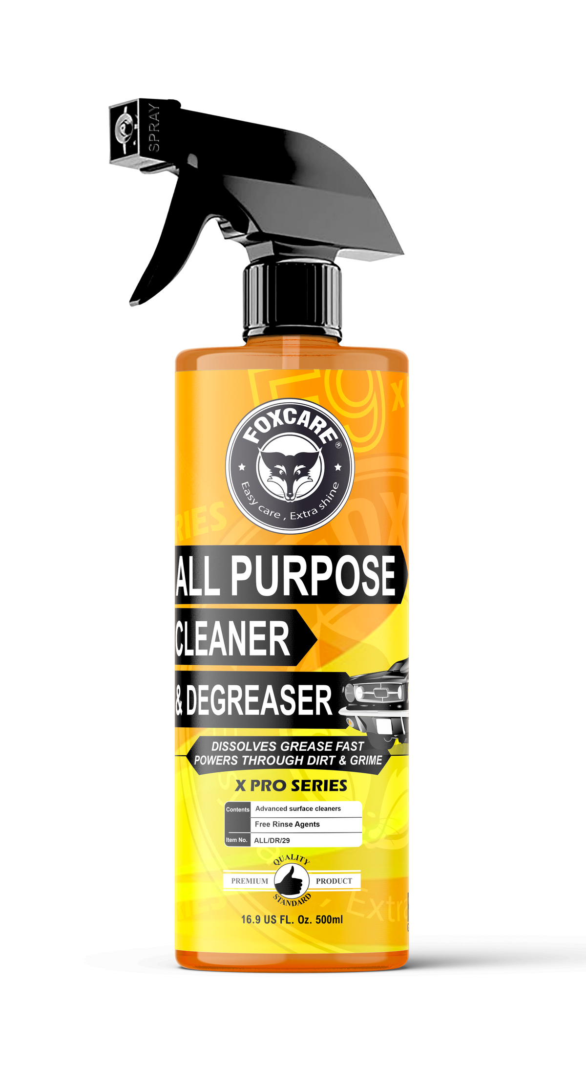 Foxcare All Purpose Cleaner and Degreaser | Industrial Strength, - Tough on Dirt but Easy on Your Car | Removes Oxidation ,Multipurpose Car care Spray, Stain Remover - 500ml - Foxcare Industries