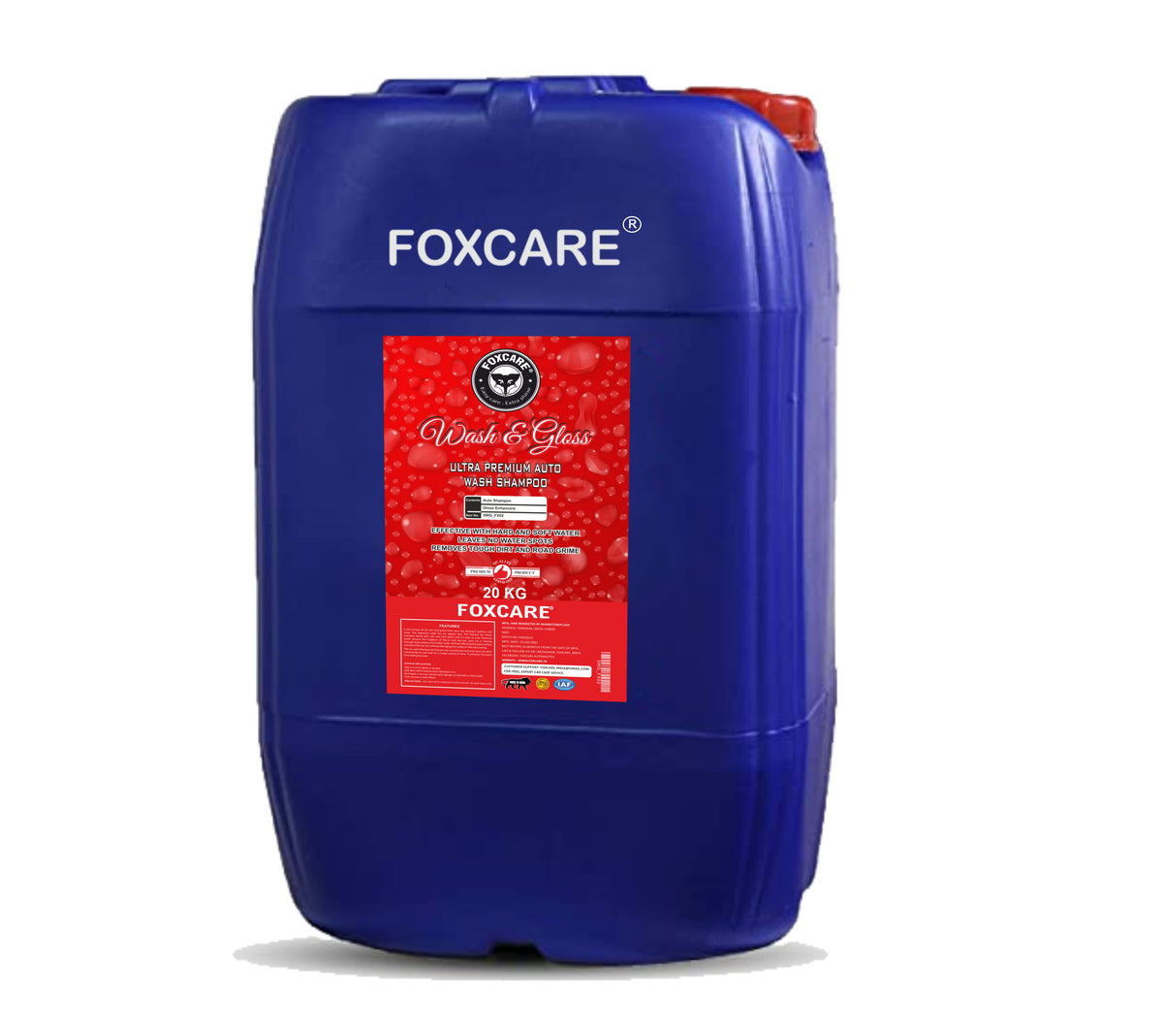 Foxcare Wash & Gloss - Ultra Premium Auto wash Shampoo (20KG) - Foxcare Industries