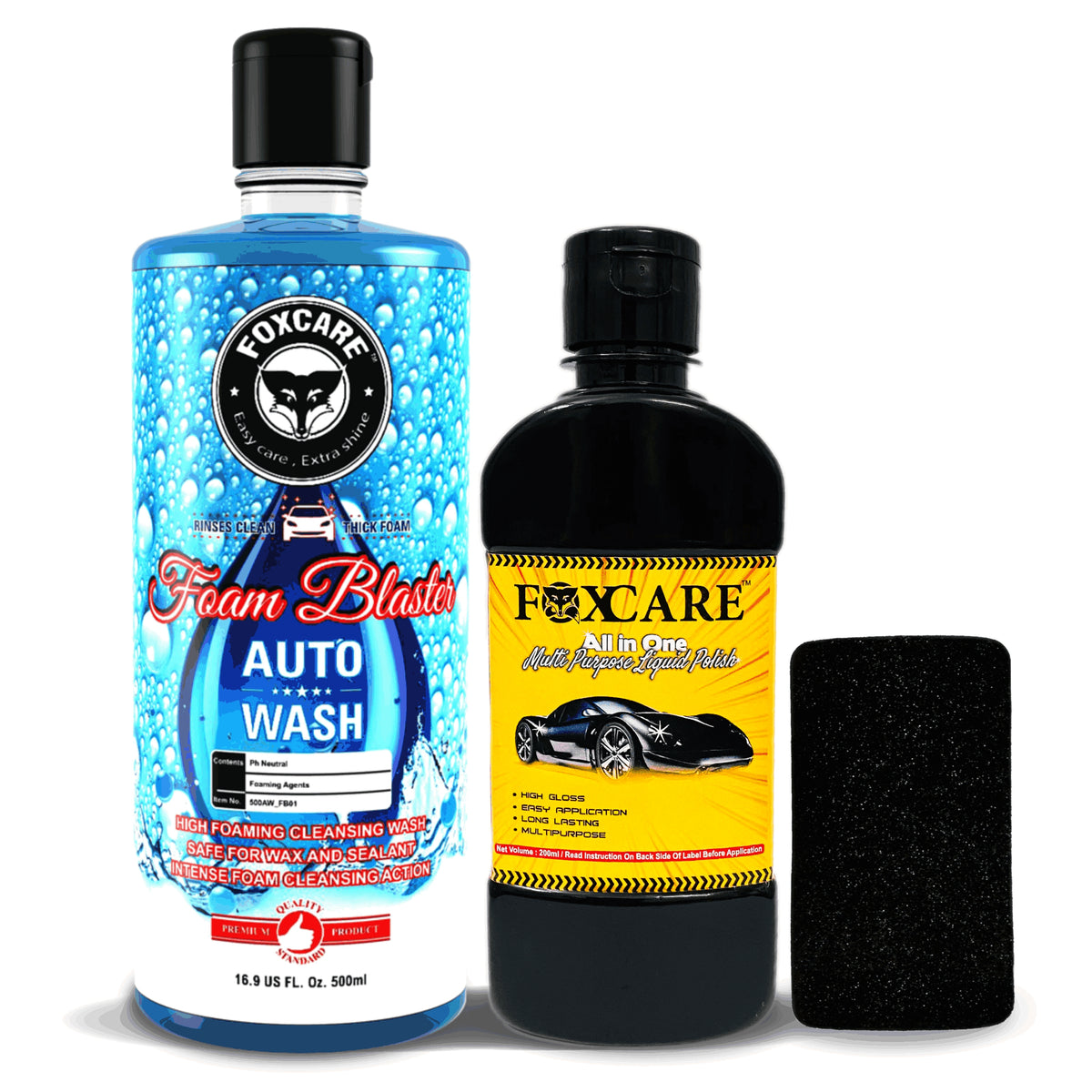 Foxcare Exterior care kit (foam blaster shampoo + All in one polish ) - Net 700ml - Foxcare Industries