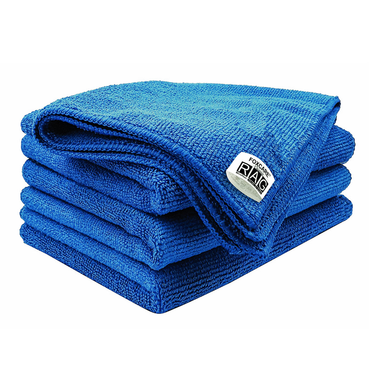 Foxcare Rag Blue Microfiber Cloth - 40x40 cms - 350 GSM - Thick Lint & Streak-Free Multipurpose Cloths -Automotive Microfibre Towels for Car Bike Cleaning Polishing Washing & Detailing - Foxcare Industries