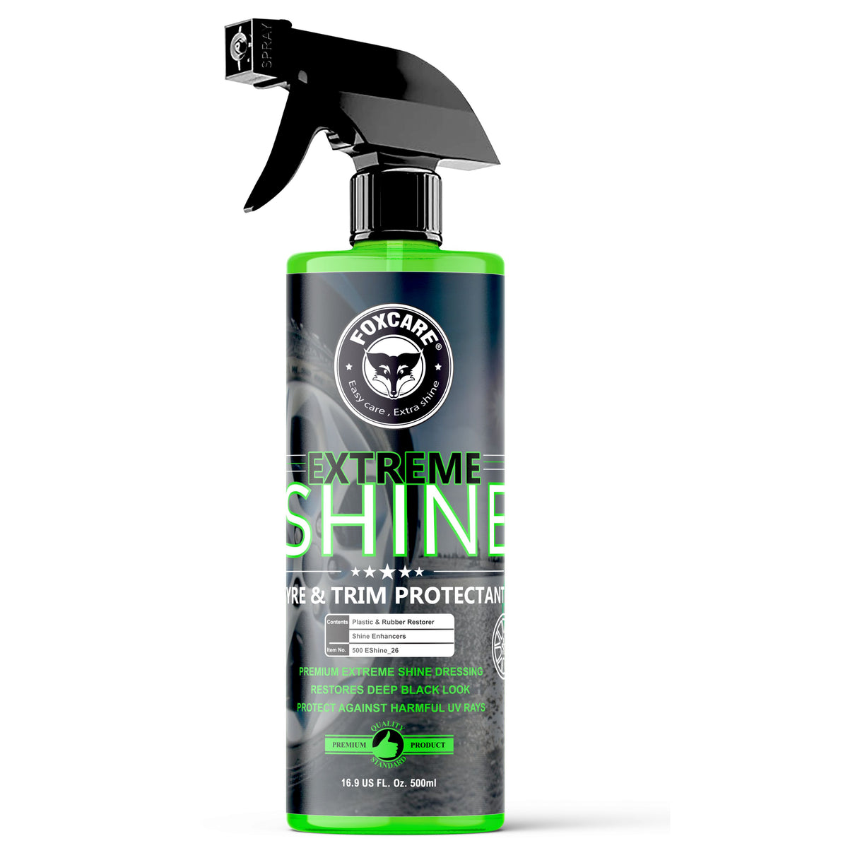 Foxcare Extreme shine - Tyre & Trim Protectant | Tyre Shiner |Tyre Polish 500 ml - Foxcare Industries