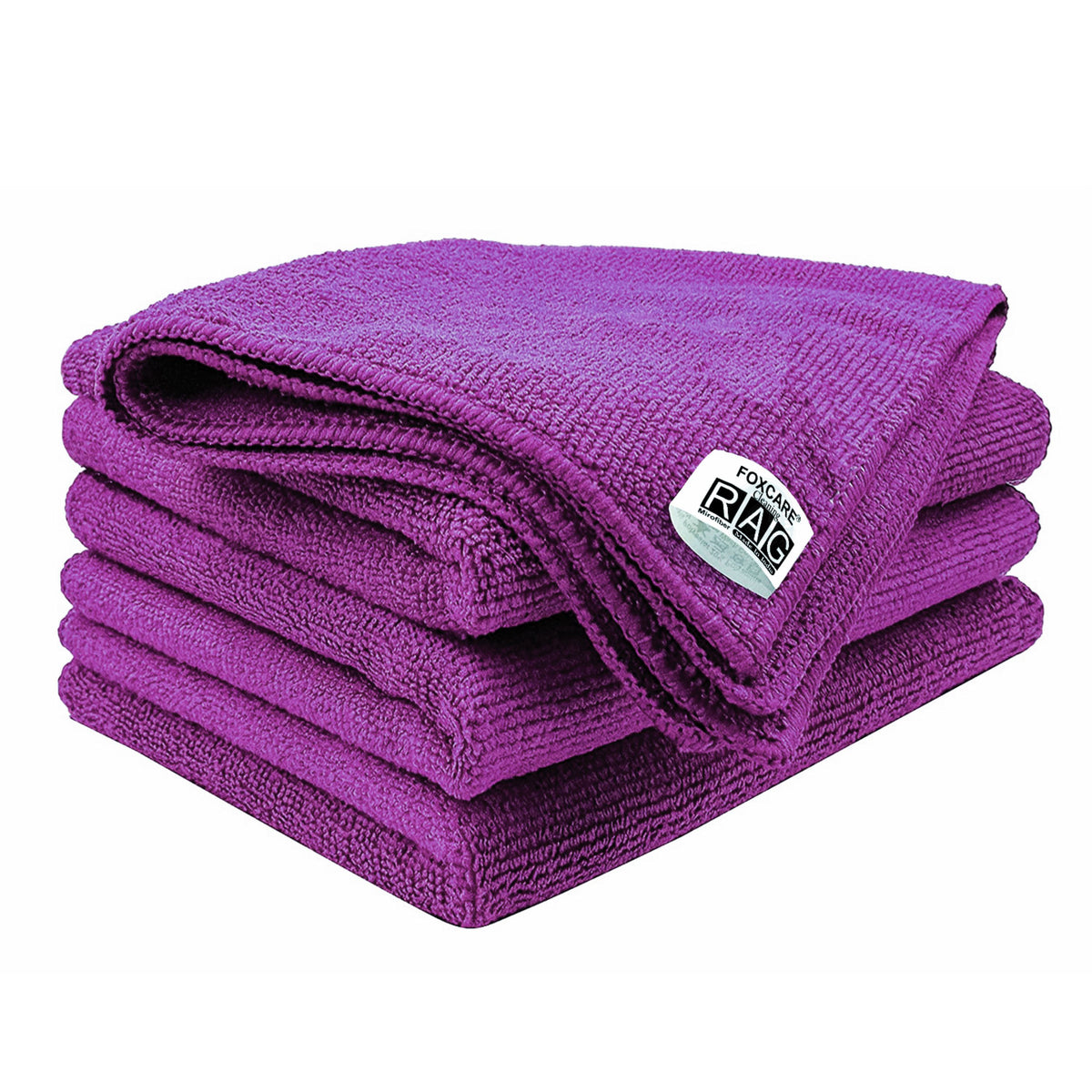 Foxcare Rag Purple Microfiber Cloth -  40x40 cms - 350 GSM - Thick Lint & Streak-Free Multipurpose Cloths -Automotive Microfibre Towels for Car Bike Cleaning Polishing Washing & Detailing - Foxcare Industries