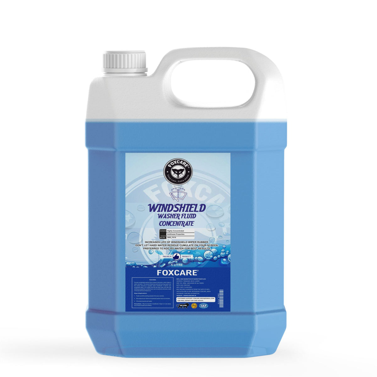 Foxcare Windshield Washer fluid Concentrate Liquid (5 KG) - Foxcare Industries